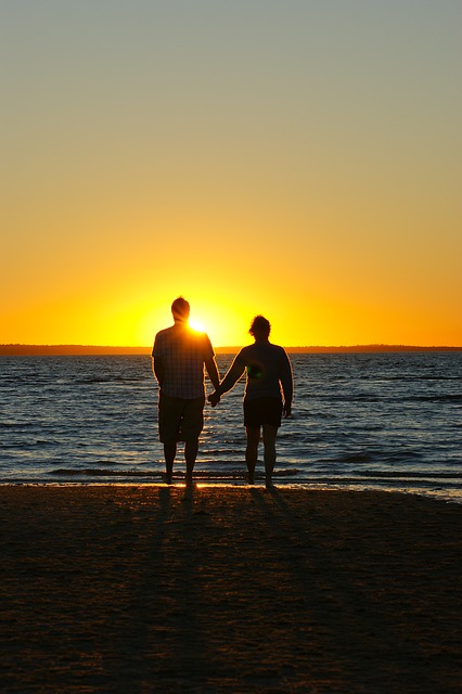 Couple watching a sunset